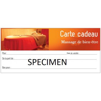 Carte cadeau pour un massage d'une heure